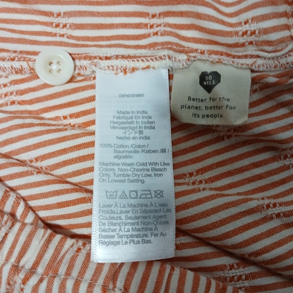 Madewell Puff Sleeve, Button Front Crop Top In Embroidered Stripe. LadiesSize XL - Picture 7 of 11